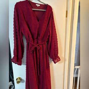 Baltic Born. Red size 2X midi dress with belt